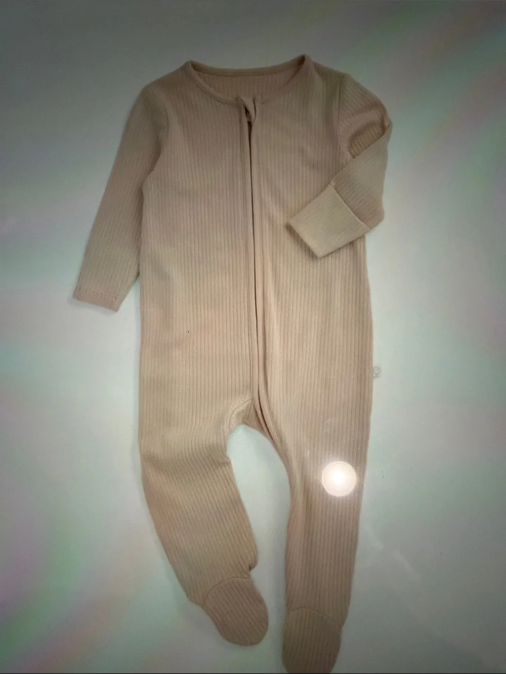 Morí Ribbed clever zip footed baby pajamas 0-3 months